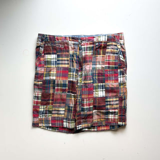 90's～ OLD RALPH LAUREN ドローコード パッチワーク マドラス ワイド ショーツ