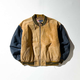 90's～00's FREE COUNTRY 2トーン キルティング レザー ブルゾン ジャケット