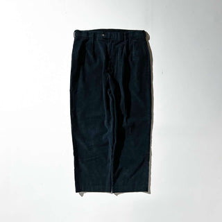 90's J.Crew ダークネイビー 2タック コーデュロイ ワイド パンツ