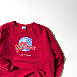 90's "made in USA" Planet Hollywood "Las Vegas" プリント スウェット シャツ