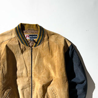 90's～00's FREE COUNTRY 2トーン キルティング レザー ブルゾン ジャケット