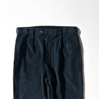 90's J.Crew ダークネイビー 2タック コーデュロイ ワイド パンツ