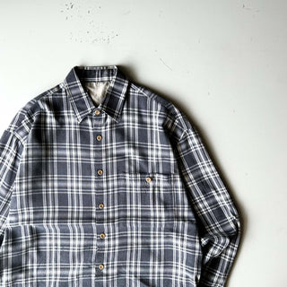 ～90's ブラック×ホワイト チェック L/Sシャツ