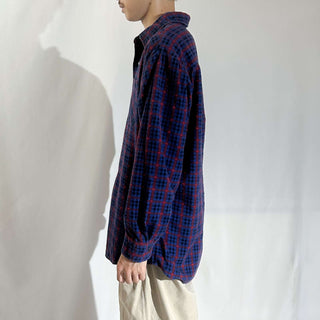 00's PURITAN レギュラーカラー チェック プリント ネル L/Sシャツ