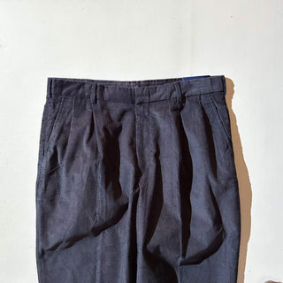 90's～ "deadstock" LANDS' END ２タック コーデュロイ パンツ (TRUENAVY 33×30)
