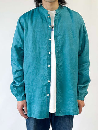 Burlingtons' ネールカラー リネン L/S シャツ