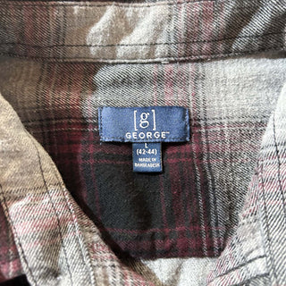 00's GEORGE ボタンダウン オンブレ風  L/Sネルシャツ