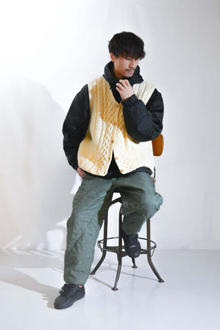 00's "made in IRELAND" john molloy アラン ニット ベスト