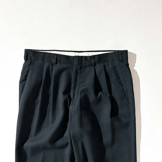 90's～00's "MADE IN DOMINICA" DOCKERS SLATES STAIN DEFENDER ブラック 2タック ワイド スラックス