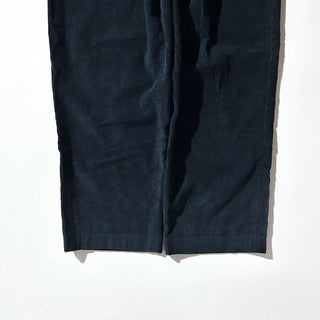 90's J.Crew ダークネイビー 2タック コーデュロイ ワイド パンツ