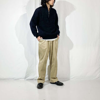 90's〜 ALPS ポケット付 カラーネップ ハーフジップ ニット セーター