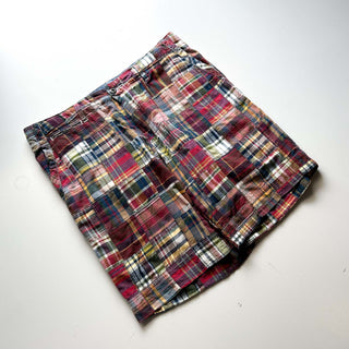 90's～ OLD RALPH LAUREN ドローコード パッチワーク マドラス ワイド ショーツ