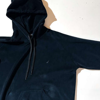 00's NAUTICA ブラック ベロア スウェット パーカ