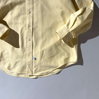 90's～ OLD RALPH LAUREN クリームイエロー ボタンダウン L/Sシャツ