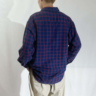 00's PURITAN レギュラーカラー チェック プリント ネル L/Sシャツ