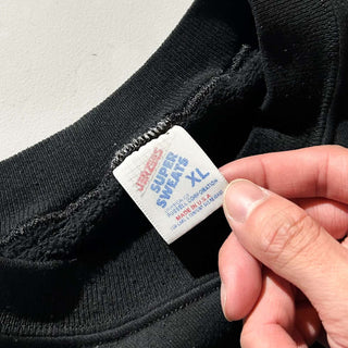 90's "made in USA" JERZEES ブラック 短丈 無地 スウェット シャツ