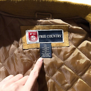 90's～00's FREE COUNTRY 2トーン キルティング レザー ブルゾン ジャケット