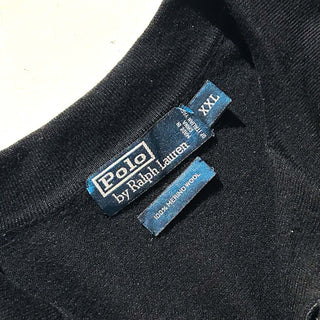 90's～ OLD RALPH LAUREN "merino wool" ブラック ニット L/Sポロシャツ