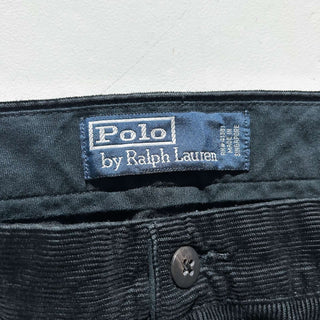 90's～ "made in SINGAPORE" OLD RALPH LAUREN ブラック 2タック コーデュロイ パンツ