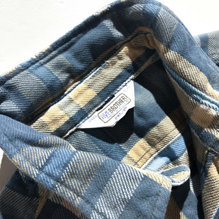 80's "made in USA" FIVE BROTHER ボロ チェック L/Sネルシャツ