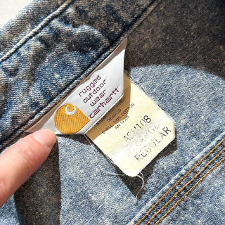 80's "made in USA" Carhartt ケミカルウォッシュ デニム L/Sシャツ