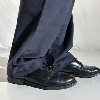 90's～ "deadstock" LANDS' END ２タック コーデュロイ パンツ (TRUENAVY 33×30)