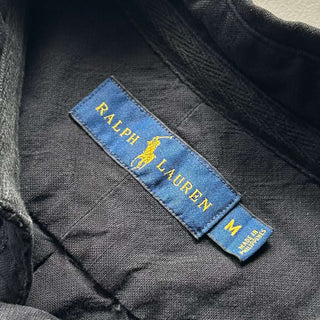 00's RALPH LAUREN ブラック ３点留め ハーフボタン  L/Sシャツ
