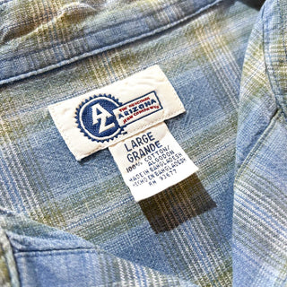 00's Arizona オンブレ風 チェック ボタンダウン L/Sシャツ