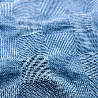 00's FREE ASSEMBLY インディゴブルー パッチワーク S/Sシャツ