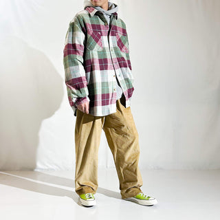 90's～ "deadstock" LANDS' END ２タック コーデュロイ パンツ (TRUENAVY 33×30)