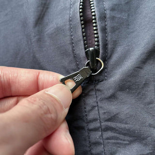 00's DKNY ブラック ナイロン×コットン 比翼 ダブルジップ シェル ジャケット