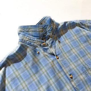 00's Arizona オンブレ風 チェック ボタンダウン L/Sシャツ