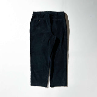 90's J.Crew ダークネイビー 2タック コーデュロイ ワイド パンツ