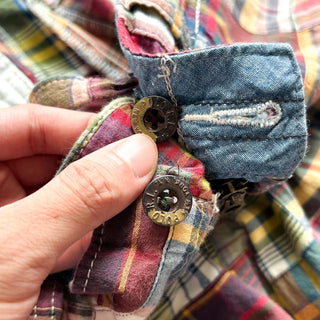 90's～ OLD RALPH LAUREN ドローコード パッチワーク マドラス ワイド ショーツ