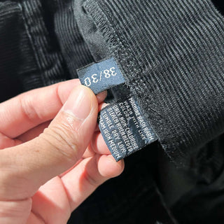 90's～ "made in SINGAPORE" OLD RALPH LAUREN ブラック 2タック コーデュロイ パンツ