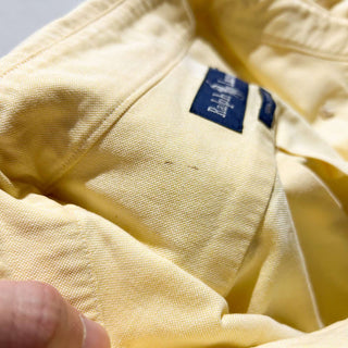 90's～ OLD RALPH LAUREN クリームイエロー ボタンダウン L/Sシャツ