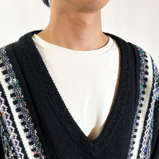 90's～00's CONCRETE デザイン Vネック ニット セーター