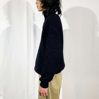 90's〜 ALPS ポケット付 カラーネップ ハーフジップ ニット セーター