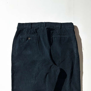 90's J.Crew ダークネイビー 2タック コーデュロイ ワイド パンツ