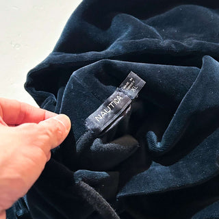 00's NAUTICA ブラック ベロア スウェット パーカ