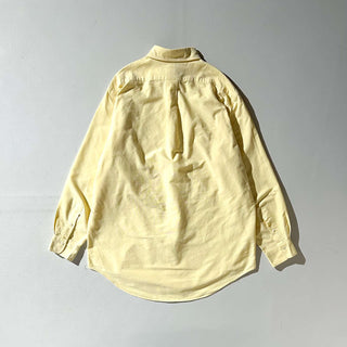 90's～ OLD RALPH LAUREN クリームイエロー ボタンダウン L/Sシャツ