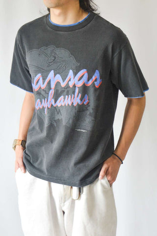90's "made in USA" Kansas JayhawksTシャツ