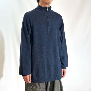 00's Patagonia "lambswool" メランジ ハーフジップ ニット セーター