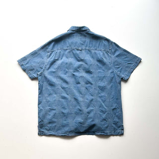 00's FREE ASSEMBLY インディゴブルー パッチワーク S/Sシャツ