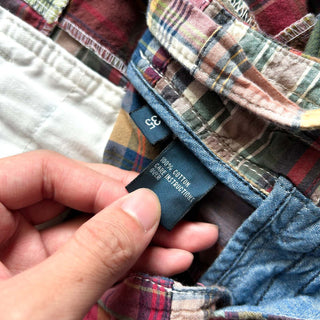 90's～ OLD RALPH LAUREN ドローコード パッチワーク マドラス ワイド ショーツ