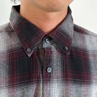 00's GEORGE ボタンダウン オンブレ風  L/Sネルシャツ