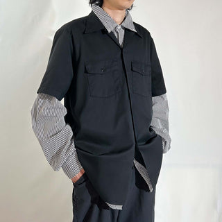 90's "made in USA" Dickies ブラック ワーク S/Sシャツ