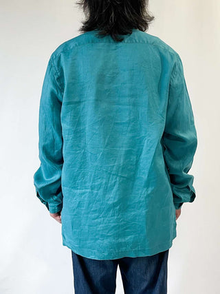 Burlingtons' ネールカラー リネン L/S シャツ