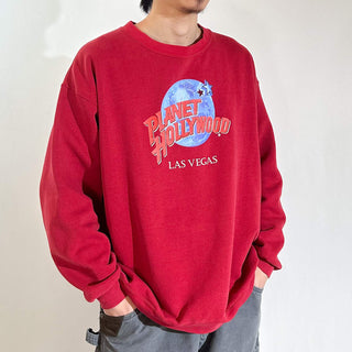 90's "made in USA" Planet Hollywood "Las Vegas" プリント スウェット シャツ