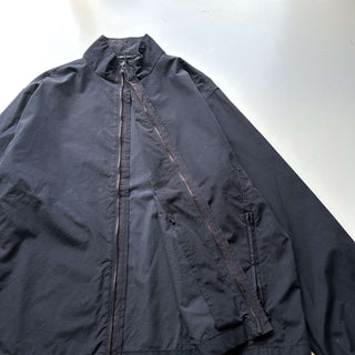 00's DKNY ブラック ナイロン×コットン 比翼 ダブルジップ シェル ジャケット